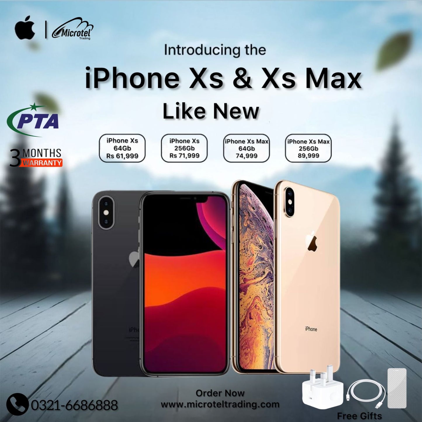 Apple iPhone Xs max Just Like New Mobile Official PTA Approved With Free Gits 20w Adapter Usb Cable Free Cover Free Front And Back Protectors