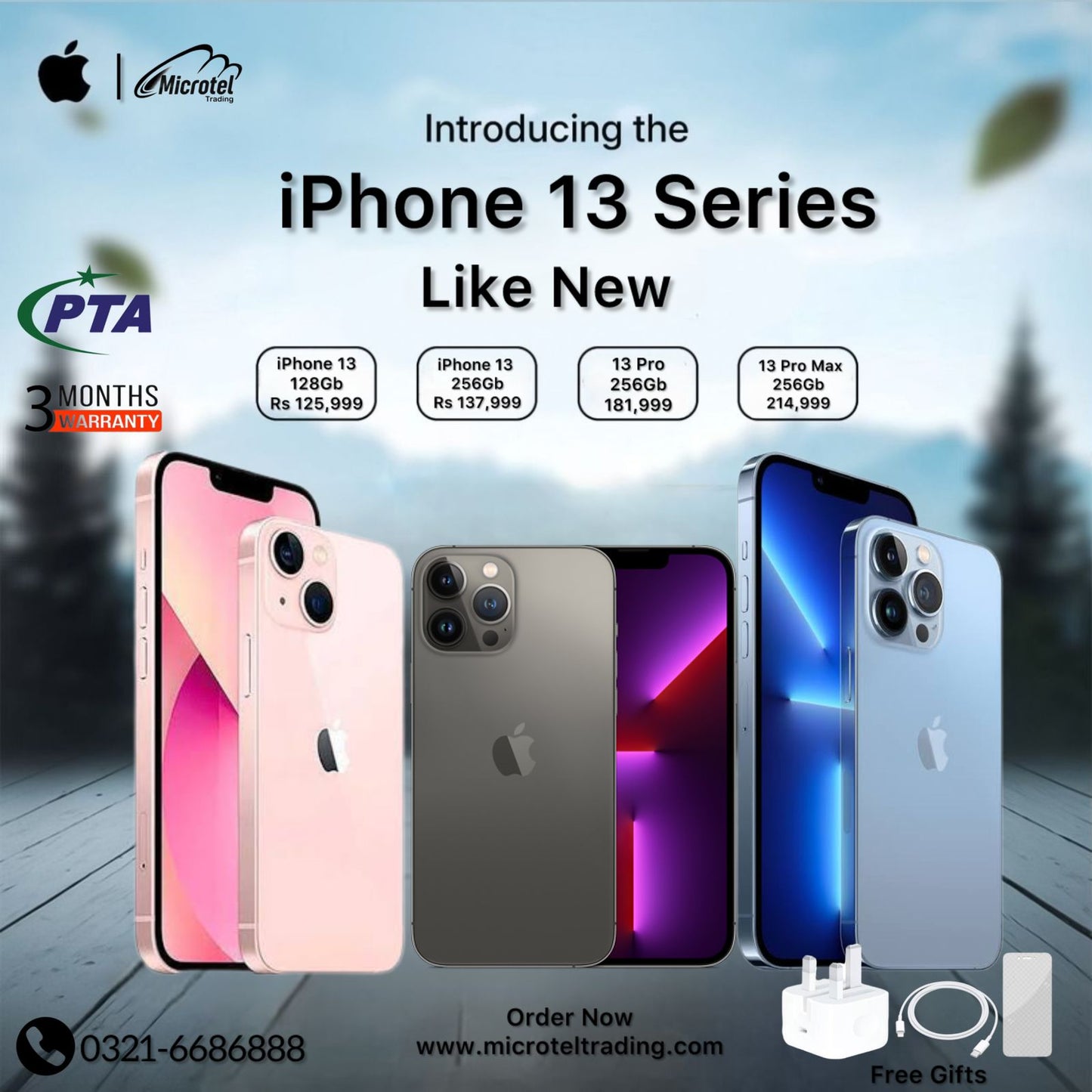 Apple iPhone 13 Pro max 128GB Just Like New Mobile Official PTA Approved With Free Gits 20w Adapter Usb Cable Free Cover Free Front And Back Protectors