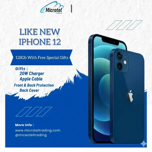 Apple iPhone 12 Just Like New Mobile Official PTA Approved With Free Gits 20w Adapter Usb Cable Free Cover Free Front And Back Protectors