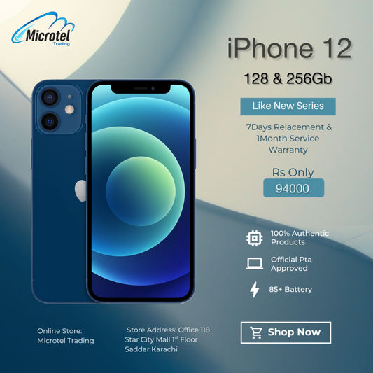 Apple iPhone 12 Just Like New Mobile Official PTA Approved With Free Gits 20w Adapter Usb Cable Free Cover Free Front And Back Protectors