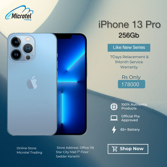 Apple iPhone 13 Pro Just Like New Mobile Official PTA Approved With Free Gits 20w Adapter Usb Cable Free Cover Free Front And Back Protectors