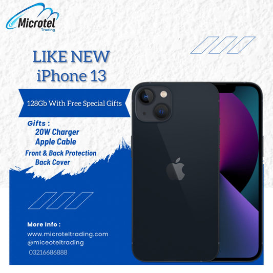 Apple iPhone 13 Just Like New Mobile Official PTA Approved With Free Gits 20w Adapter Usb Cable Free Cover Free Front And Back Protectors
