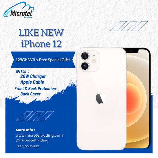 Apple iPhone 12 Just Like New Mobile Official PTA Approved With Free Gits 20w Adapter Usb Cable Free Cover Free Front And Back Protectors