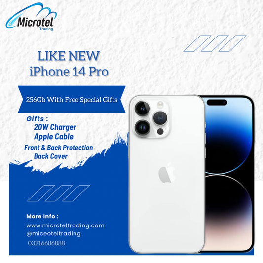 Apple iPhone 14 Pro Just Like New Mobile Official PTA Approved With Free Gits 20w Adapter Usb Cable Free Cover Free Front And Back Protectors