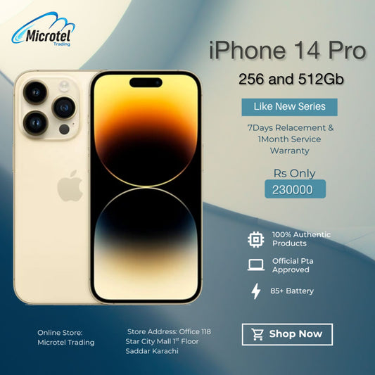 Apple iPhone 14 Pro Just Like New Mobile Official PTA Approved With Free Gits 20w Adapter Usb Cable Free Cover Free Front And Back Protectors
