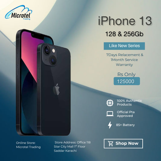 Apple iPhone 13 Just Like New Mobile Official PTA Approved With Free Gits 20w Adapter Usb Cable Free Cover Free Front And Back Protectors