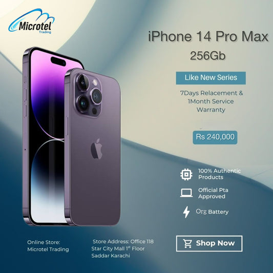 Apple iPhone 14 Pro max Just Like New Mobile Official PTA Approved With Free Gits 20w Adapter Usb Cable Free Cover Free Front And Back Protectors