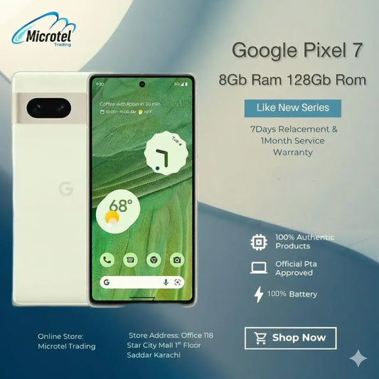 Google Pixel 7 8GB RAM 128GB ROM Official PTA Approved Like New 3 Months Warranty